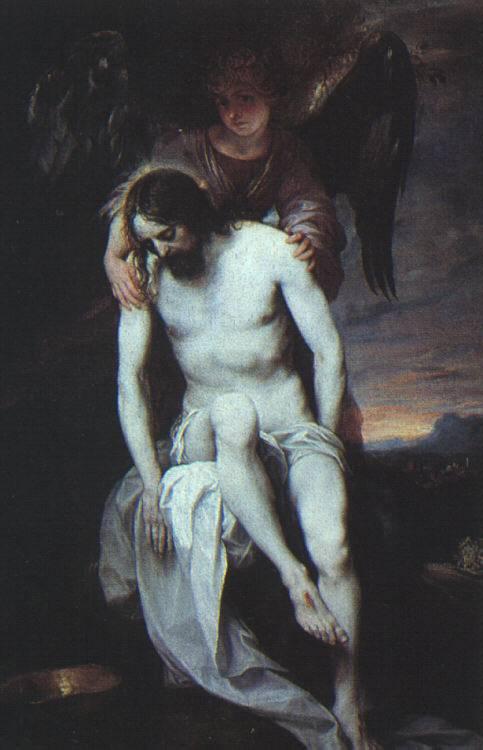 Cano, Alonso The Dead Christ Supported by an Angel r oil painting picture